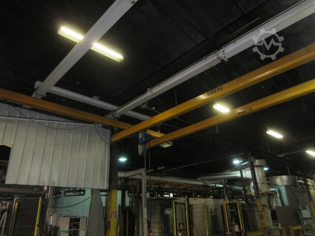 Kranhimmel Kran Hallenkran Kranbahn Demag Erikkila Portalkran 9,6x5,5m 500KG 2x Demag PK Kettenzug 2x0,5t Kran