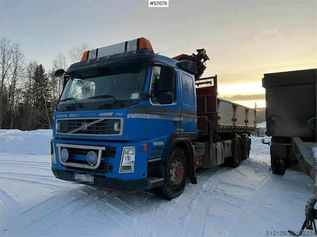 Kranwagen Volvo FM 400 6*2 Crane Truck with tiltable flatbed + Pal