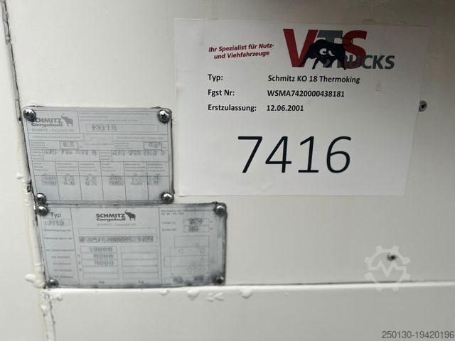 Kühlanhänger SCHMITZ CARGOBULL KO 18 ThermoKing Kühler Rohrbahnen Telematik