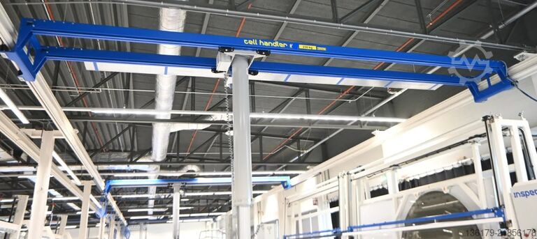 230 S70 2 x 22m overhead conveyor with 2 vacuum lifters Abus/Framatech 230 S70 2 x 22m hangbaan met 2 vacuümhef