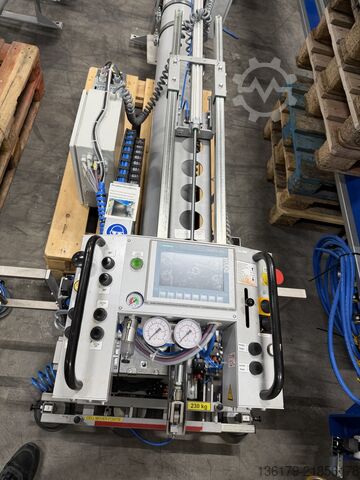 230 S70 2 x 22m overhead conveyor with 2 vacuum lifters Abus/Framatech 230 S70 2 x 22m hangbaan met 2 vacuümhef