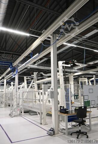 230 S70 2 x 22m overhead conveyor with 2 vacuum lifters Abus/Framatech 230 S70 2 x 22m hangbaan met 2 vacuümhef