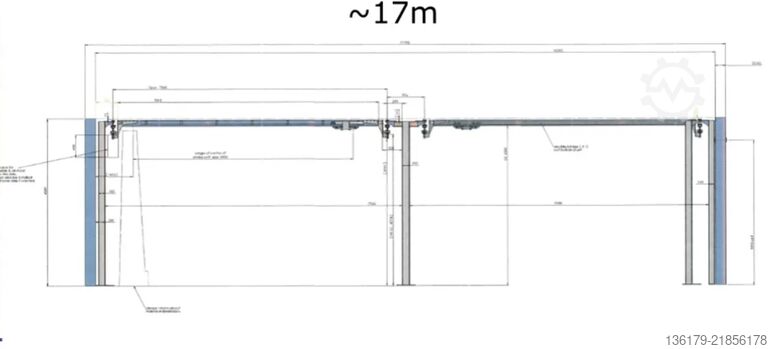 230 S70 2 x 22m overhead conveyor with 2 vacuum lifters Abus/Framatech 230 S70 2 x 22m hangbaan met 2 vacuümhef