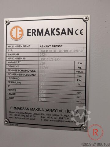 Press brake Erkmaksan POWER-BEND FALCON 3100 X 220