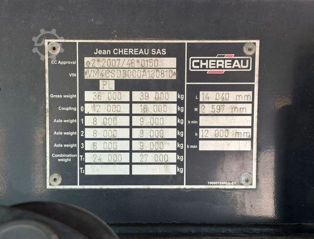 Reefer semitrailer CHEREAU CSD3 THERMO KING SLXi300 ONLY 1320 HOURS FRC 7 C