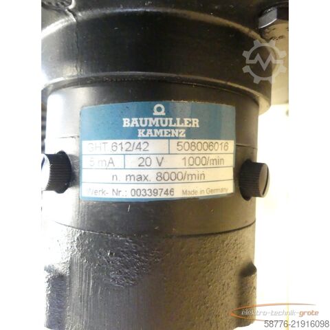 Control unit Baumüller GNF 132 MV Motor SN:80600154/R1 +  GHT 612/42 Tachogenerator