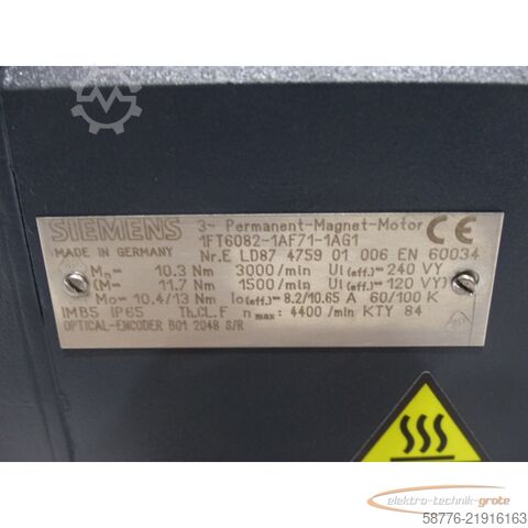 Control unit Siemens 1FT6082-1AF71-1AG1 SN:ELD87475901006 generalüberholt mit 12 Monaten Gewährleistung!