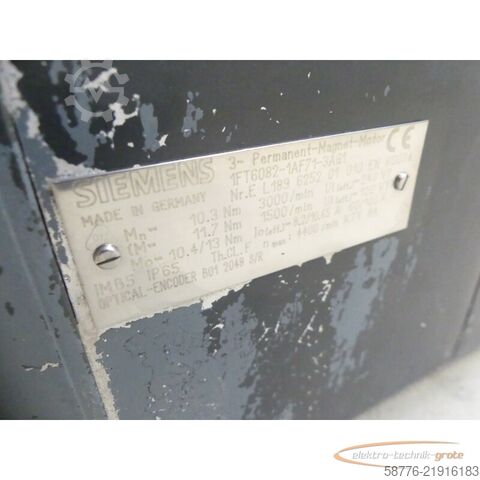 Control unit Siemens 1FT6082-1AF71-3AG1 Synchronservomotor SN: EL189625201010