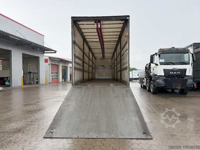 Open semitrailer with tarp  Wiese Mega Schiebeplane mit Dhollandia Rampe 9t