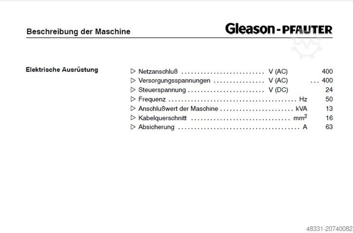 Wälzschälmaschine GLEASON 100PS