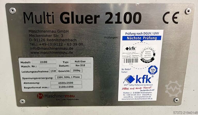 Faltschachtelklebemaschine MaschinenMau 2100 Multi Gluer