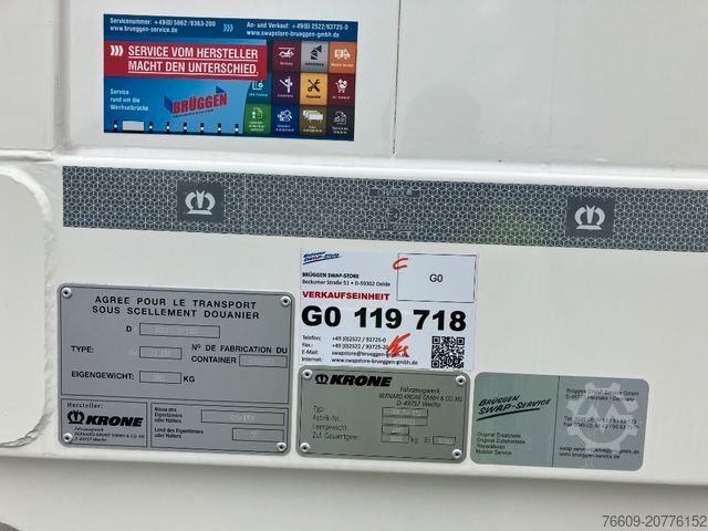 Anhänger-Wechselpritsche KRONE Wechselbrücke Koffer