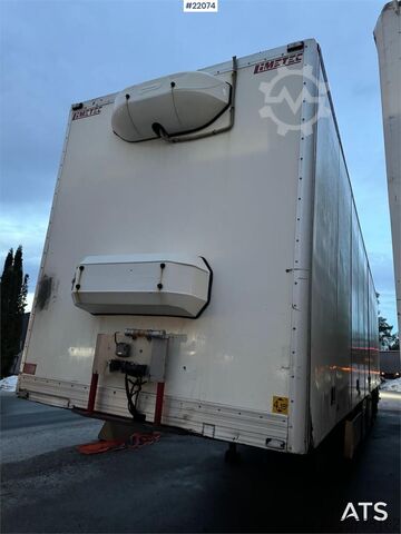 Box body Limetec semi-trailer with full side opening.