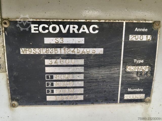 Ecovrac AUGER Förderschnecke + Luft, Hatz Diesel, 6 Fächer, 3 Achsen, Liftachse MVI2164 Ecovrac AUGER VIJZEL + Air , HATZ DIESEL, 6 COMPARTMENT...