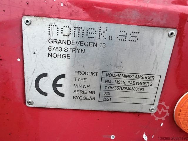 Verkaufsanhänger Tysse / Nomek 1500 L Edelstahl Sauganhänger