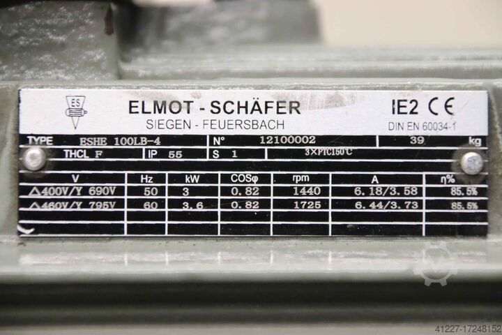Electric motor 3 kW 1440 rpm Elmot-Schäfer ESHE 100LB-4