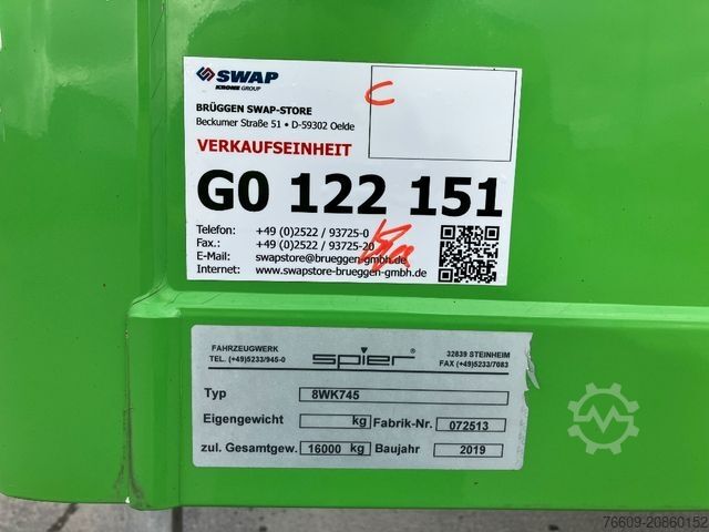 Swap body trailer SPIER Wechselbrücke Koffer