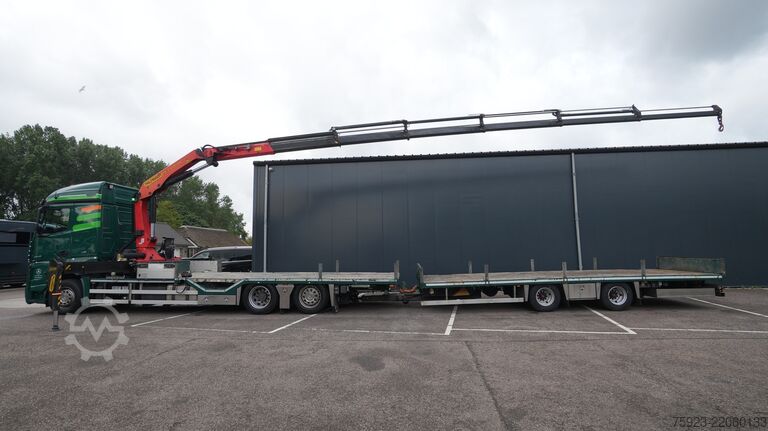 Mercedes-Benz Actros 2542 6x2 machine/car transport combination with Elenbaas trailer and Palfinger  Mercedes-Benz Actros 2542 6x2 machine/car transport combi wit...