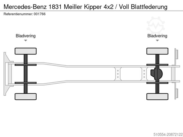 Tipper Mercedes-Benz 1831 Meiller Kipper 4x2 / Voll Blattfederung
