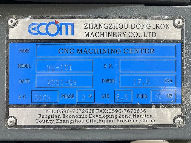 New machining center Ecom VL-10i