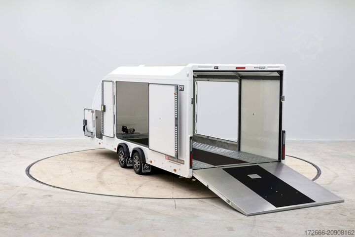 Car carrier van Brian James Trailer RACE SPORT 341-5521-35-2-12-W 550X210X196CM 3500KG GESCHLOSSENER AUTOTRAILER | WEISS