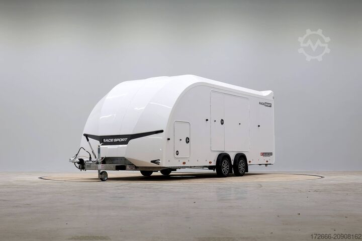 Car carrier van Brian James Trailer RACE SPORT 341-5521-35-2-12-W 550X210X196CM 3500KG GESCHLOSSENER AUTOTRAILER | WEISS