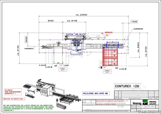 Window production line WEINIG Conturex C126