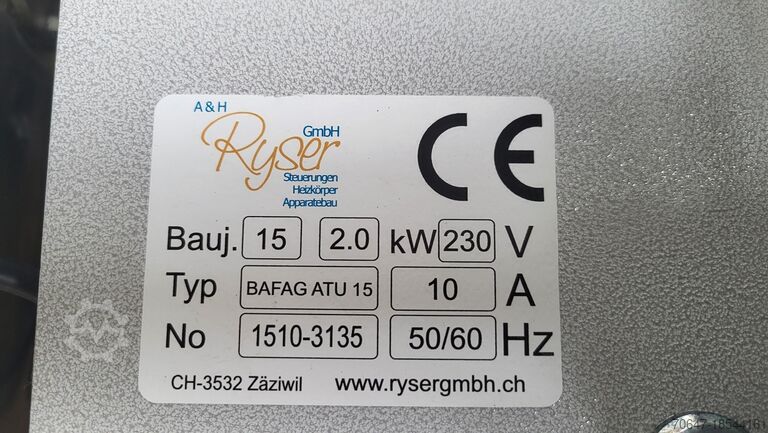 Top-mounted dryer Ryser GmbH BAFAG ATU 15