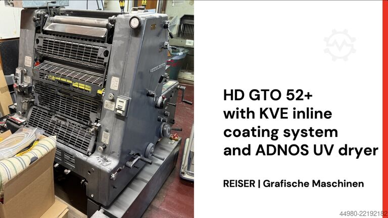 Druckmaschine mit Inline-Lackiersystem Heidelberg GTO 52 + +KVE + ADNOS