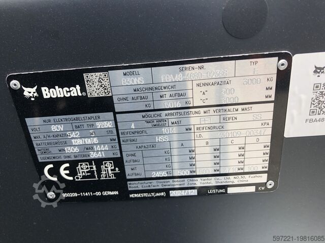 Electric - 4 wheels Bobcat B30 NS Neugerät Garantie