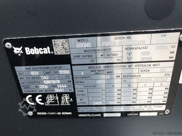 Electric - 4 wheels Bobcat B30 NS Neugerät Garantie