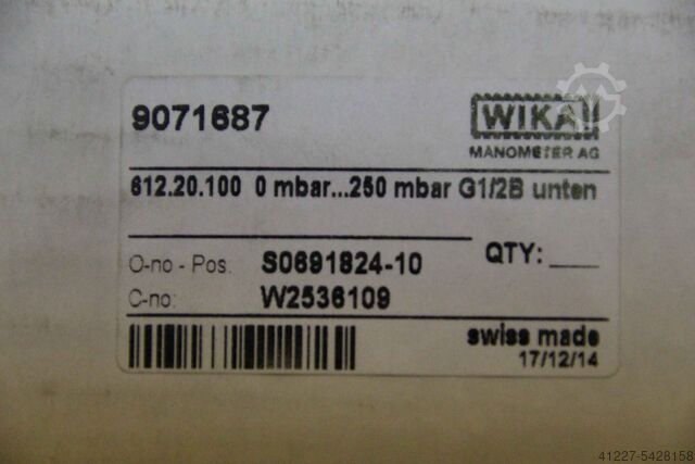 Manometer Wika 612.20.100 0 mbar...250 mbar