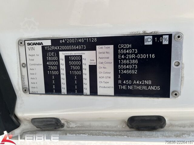 Standard tractor unit SCANIA R 450A4x2NB*Hydraulik*VollLuft*Standklima*