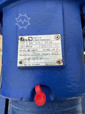 Vakuumpumpe Pompa  KSB 45,00 m³/h, H - 182m z silnik 37 kW Pompa  KSB MTC D 65/4-5 1 2366