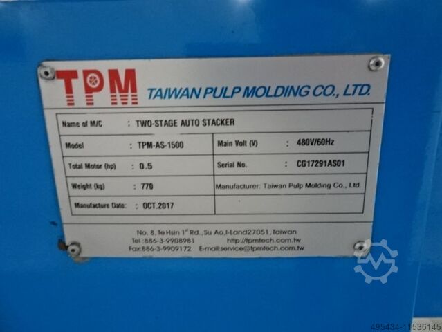Tiefziehmaschine für Papierzellstoff Taiwan Pulp Molding TPM-1500