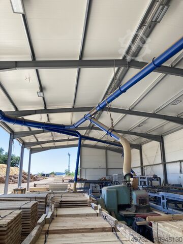 Complete extraction system for a round timber cutting line. Odsávání k výrobní lince na pořez kulati XC 234