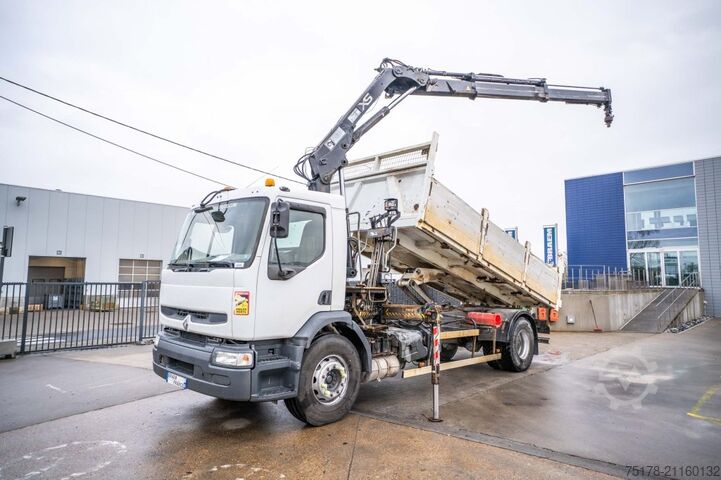 Tipper with crane RENAULT PREMIUM 320+HIAB 112+2EXT
