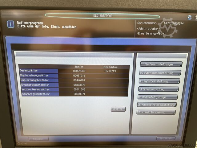 Digital print machine Minolta bizhub PRESS 1052 incl. Finisher Paperdeck