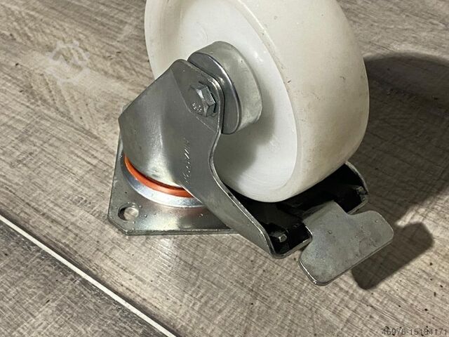 Total height: 135 mm / wheel Ø: 100 mm / white Doppelstopplenkrolle Lenkrolle Rolle Transportrolle Möbelrolle