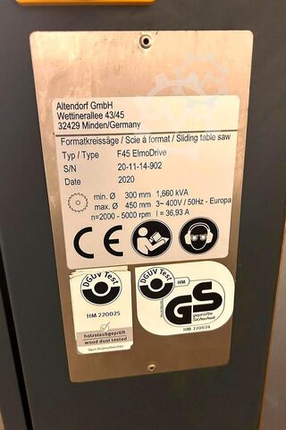 Circular sawing machines Altendorf F 45 ElmoDrive