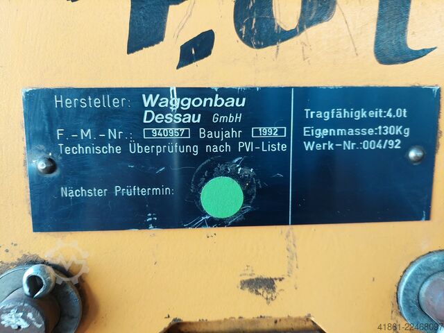 Crane traverse WAGGONBAU DESSAU 4 T x 2.1 m