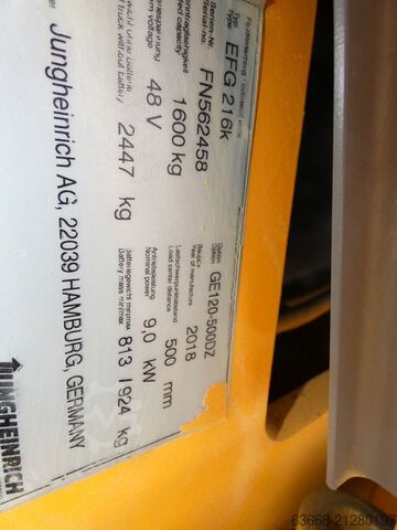 Elektro 3 Rad-Stapler Jungheinrich EFG 216 K