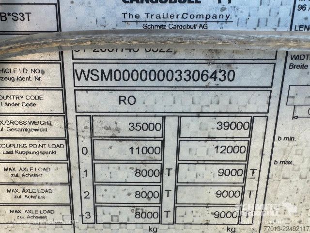 Open semitrailer with tarp Schmitz Cargobull Curtainsider Mega