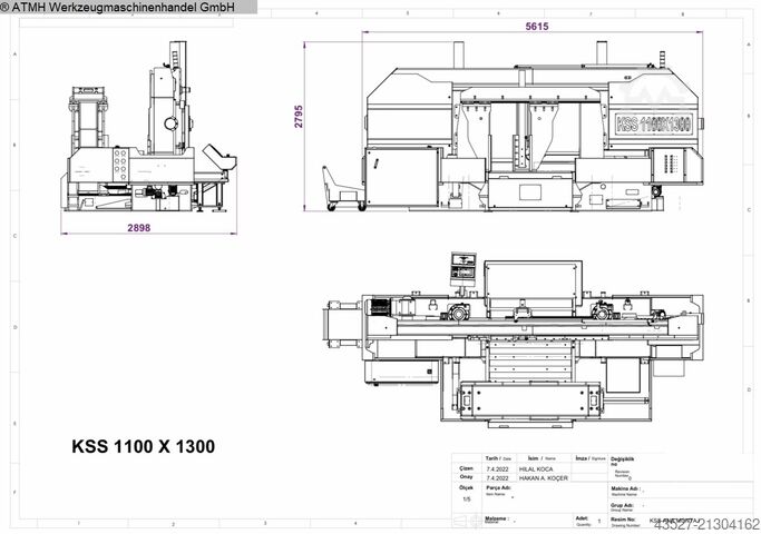 Bandsaw - Horizontal GERD WOLFF KSS 1100 x 1300