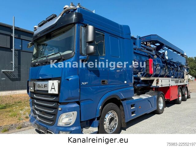 Vacuum tank truck DAF XF530 FT 4x2 mit Kroll, ADR Saug- /Druckanhänger