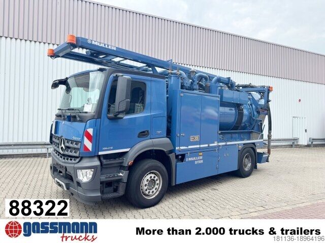 Road sweeper Mercedes-Benz Arocs 1843 L 4x2, Müller Canalmaster ca. 8m³,