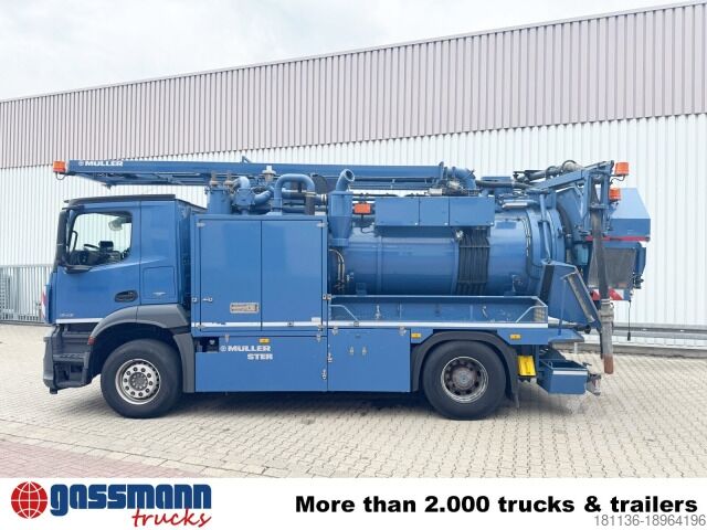 Road sweeper Mercedes-Benz Arocs 1843 L 4x2, Müller Canalmaster ca. 8m³,