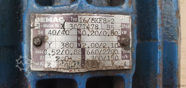 Traction motors / crane motors - 22 pieces. DEMAG ZBA132/KBA125/KBA112/KBF80/KBF71
