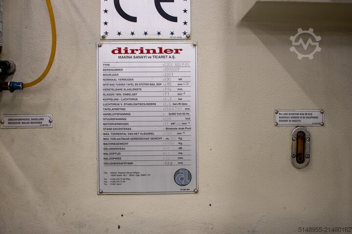 Complete press line 80 t DIRINLER Dirinler CDCS 800 P81