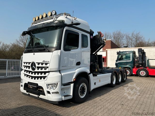 Truck mounted crane MERCEDES-BENZ 3253 Arocs mit HMF 3220 Kran und JOAB Abroller